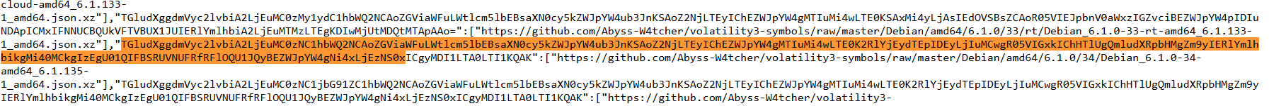 Association of base64 encoded linux banners & links to volatility3 profiles